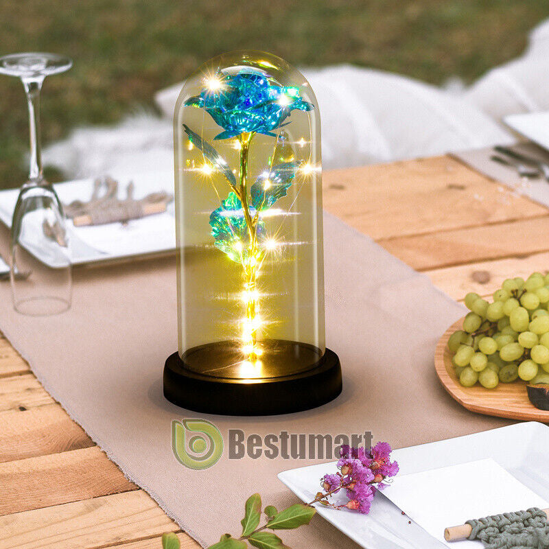 Rose LED Light Glass Gifts for Wife Women Mom Her Christmas Girlfriend Birthday