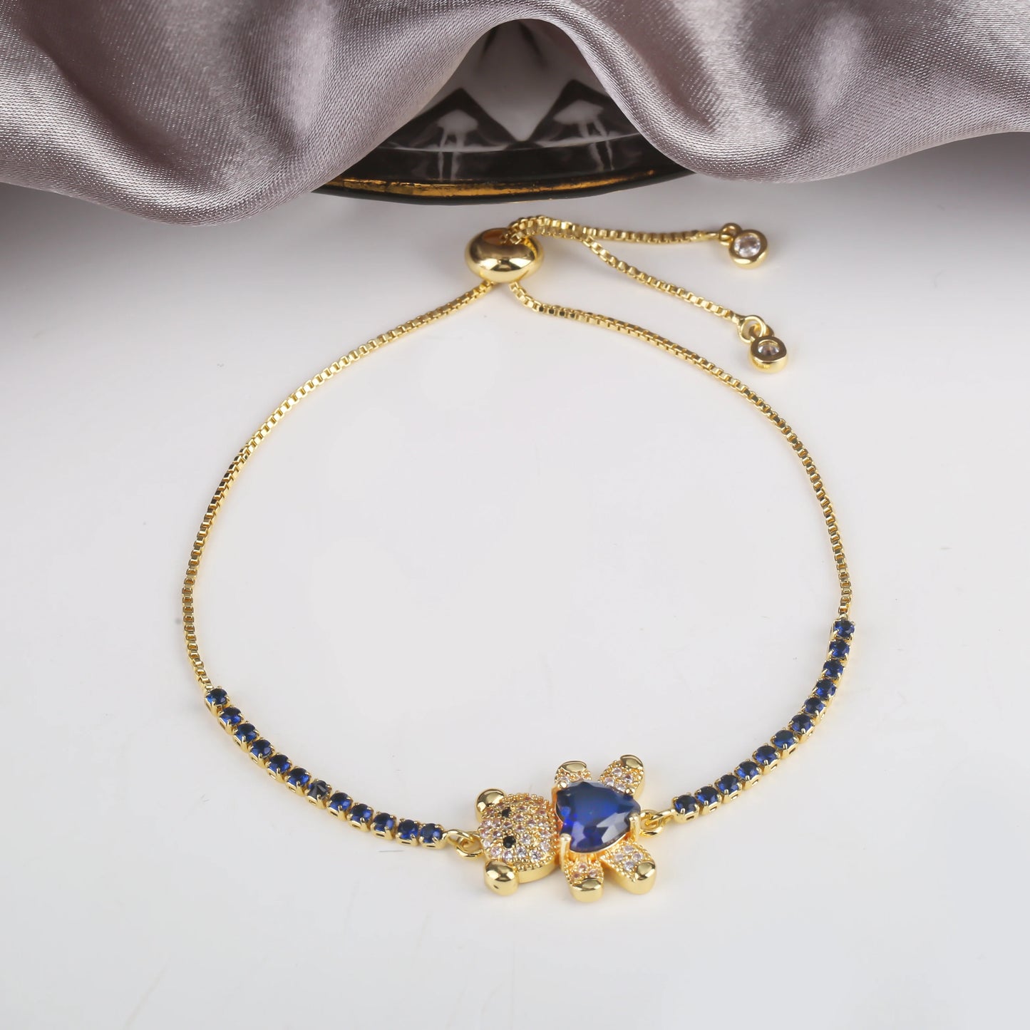 INS Cute Teddy Bear Bracelet for Women Cz Crystal Animal Bracelet High Quality for Engagement Party Gift Wholesale Daily Wear