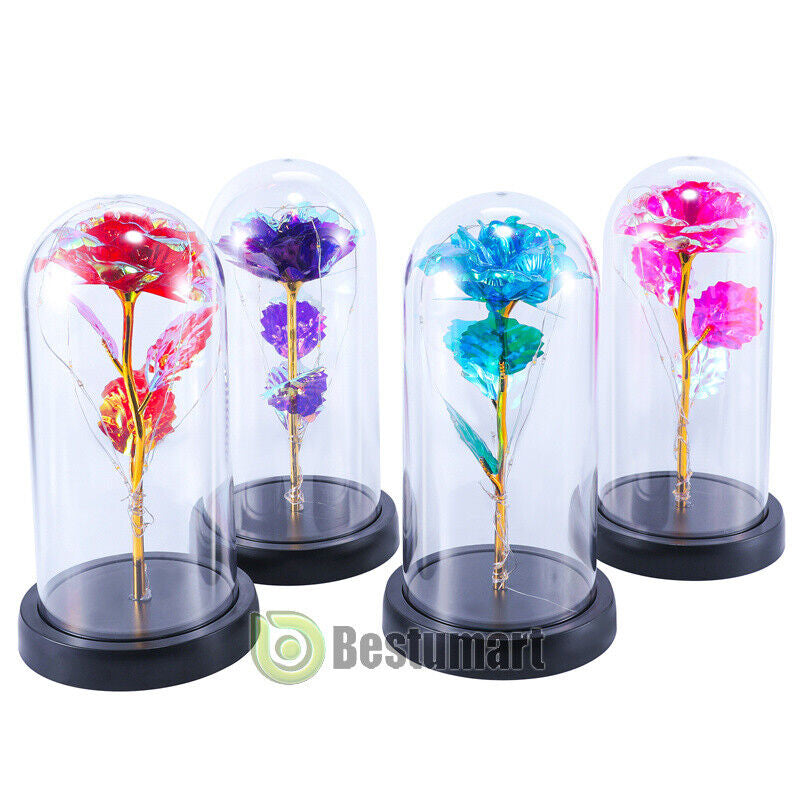 Rose LED Light Glass Gifts for Wife Women Mom Her Christmas Girlfriend Birthday